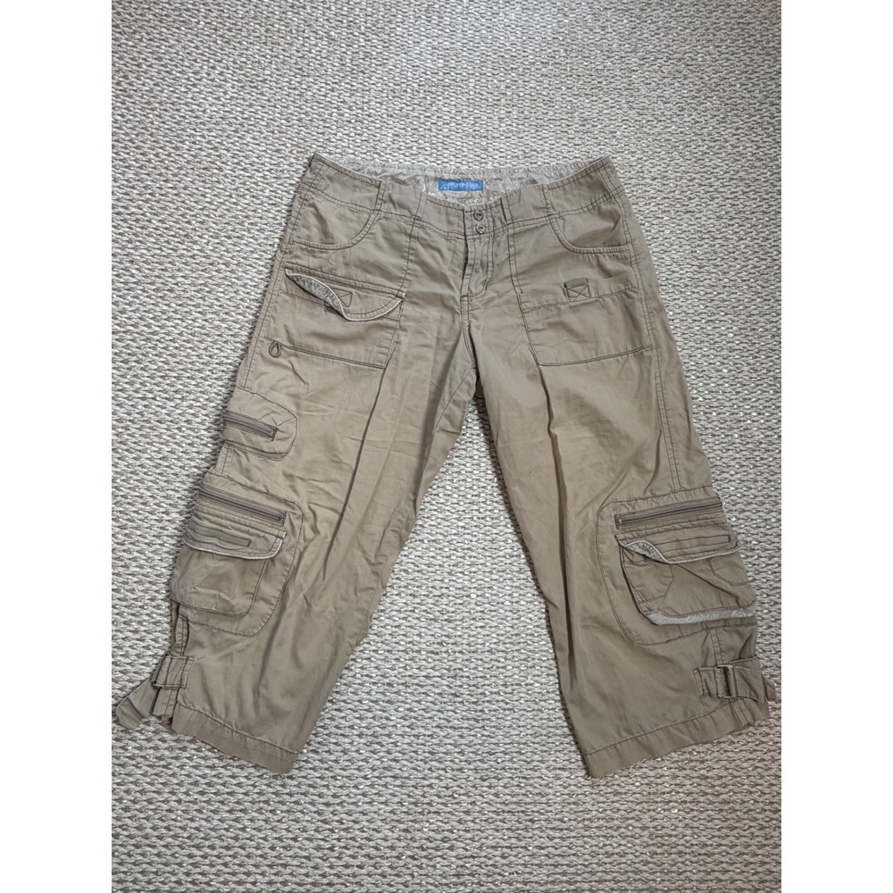 Periscope‎ Khaki Tan Cargo Capri Pants Womens Size 7 Utility Y2K Gorpcore